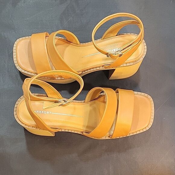 BRAND NEW REPORT WMS ZUES BLOCK HEEL DOUBLE STRAP ADJUSTABLE BUCKLE SAND… G1 - Picture 4 of 15